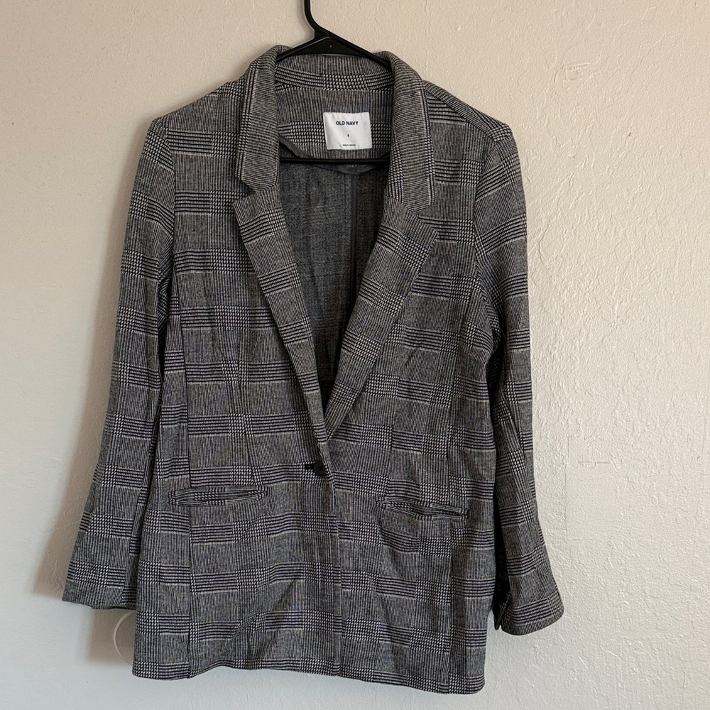 Old Navy Gray Plaid Blazer